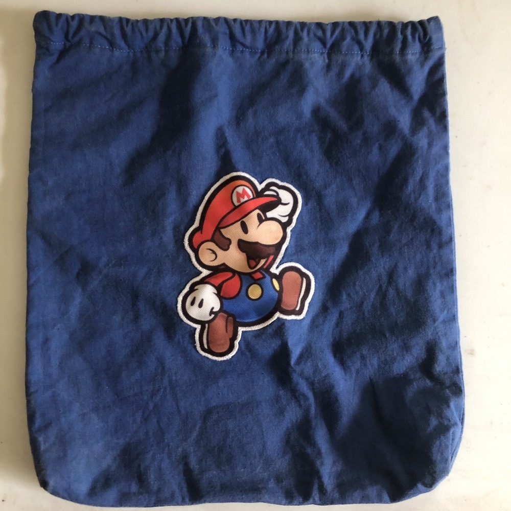 Super Mario Brothers Handmade Drawstring Bag    10 3/4x 9 3/4